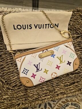 Louis Vuitton White Multicolor Monogram Clutch